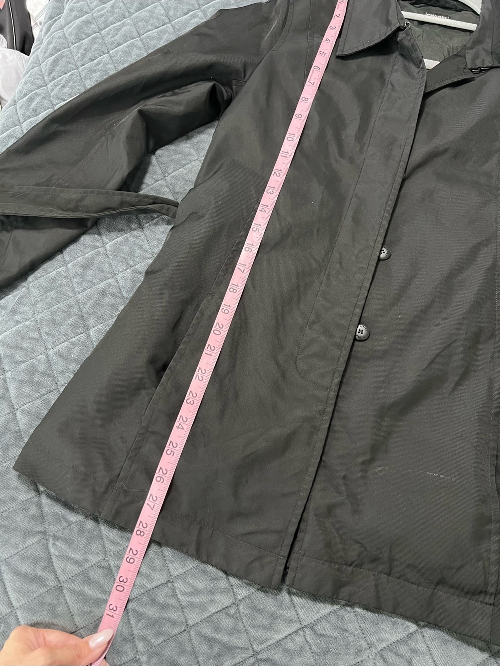 Chanel Jacket Women's Size 4 Vintage Nylon Trench Coat Style Button Front C3 - Picture 8 of 16